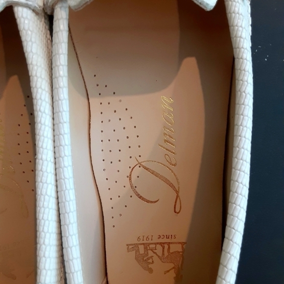 Delman Renna White Lizard Embossed Loafers Shoes Size 7 New - Picture 4 of 5